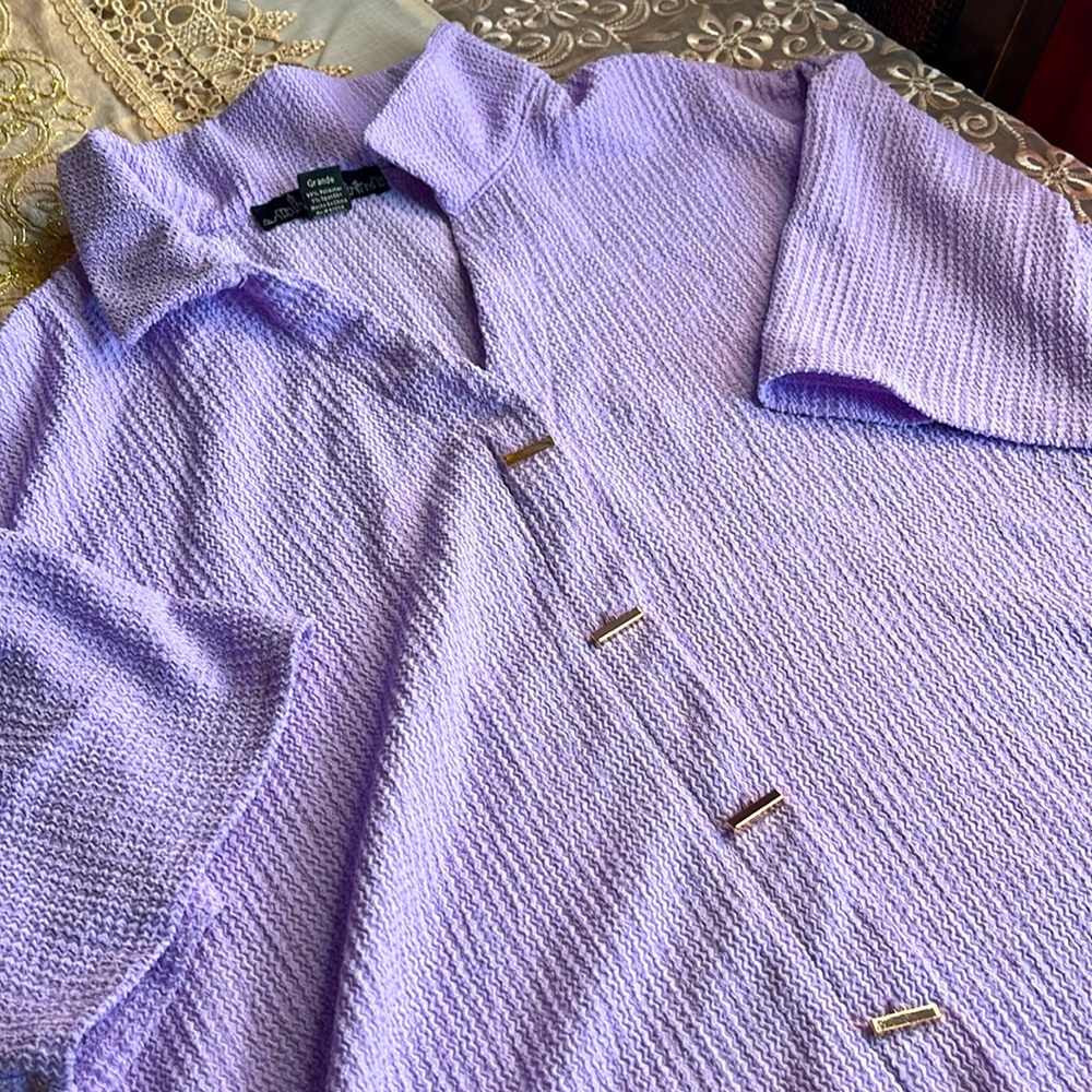 Back To Campus Purple Collar-ed Mid Deep V-Neck